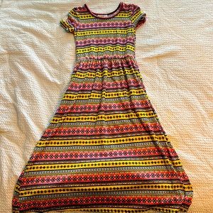 Dot Dot Smile Size 5/6 Pink & Yellow Pattern Dress